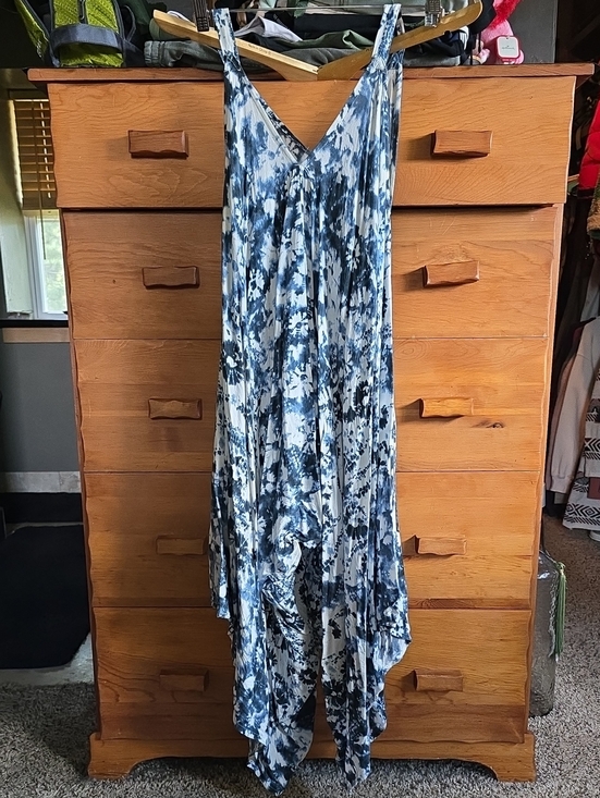 Japna Dresses & Skirts - Japna Blue White Tie-Dye Harem Jumpsuit Boho Size Small